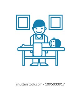 Massage room linear icon concept. Massage room line vector sign, symbol, illustration.