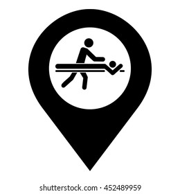 Massage Room vector. Pin map icon