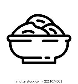 massage salt line icon vector. massage salt sign. isolated contour symbol black illustration