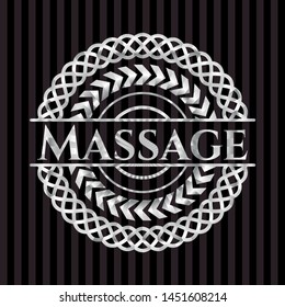 Massage silver emblem. Vector Illustration. Mosaic.