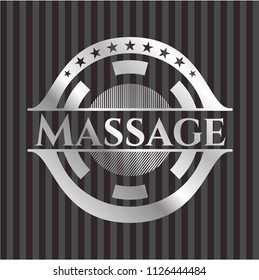 Massage silver shiny badge