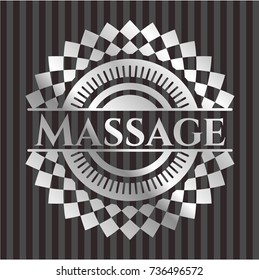 Massage silver shiny badge