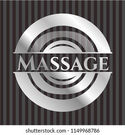Massage silver shiny emblem