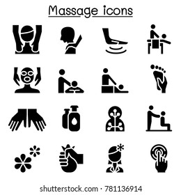 Massage, Spa & Alternative Therapy Icon Set Illustration Graphic Design