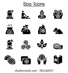 Massage, Spa & alternative therapy icon set illustration graphic design