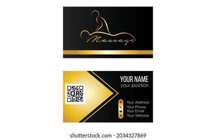 Massage Spa Business Card Design vector. Best for massage, spa, therapy, beauty salon and chiropractors usage. We can also edit it for you, contact us.  Elegant Business Card for Branding. 