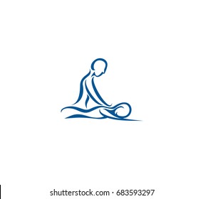 Massage and spa icon, on white background, leisure and relaxing, vector illustration