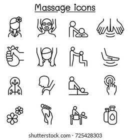 Massage & Spa icon set in thin line style - Shutterstock ID 725428303
