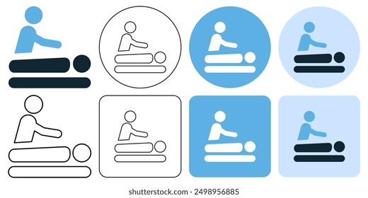 massage spa, pleasure treatment, relaxation service icon symbol ui and ux design, glyphs and stroke line icon