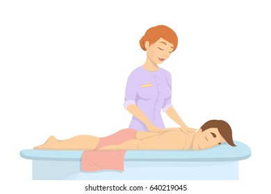 Massage in spa salon.