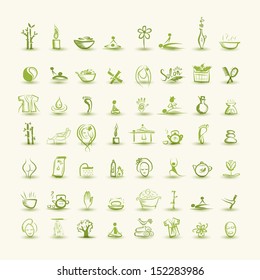 Massage and spa, set of icons for your design