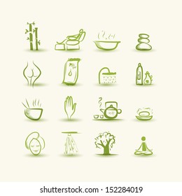 Massage and spa, set of icons for your design
