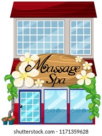 A massage spa shop on white background illustration
