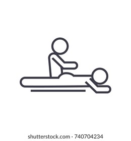 massage spa therapy linear icon, sign, symbol, vector on isolated background