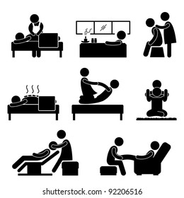 Massage Spa Therapy Wellness Aromatherapy Icon Sign Pictogram