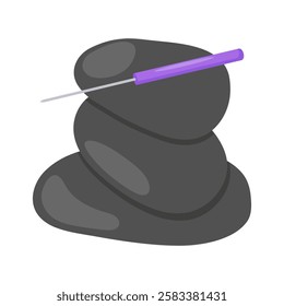 Massage Stones flat vector illustration isolated