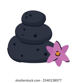 massage stones and flower icon