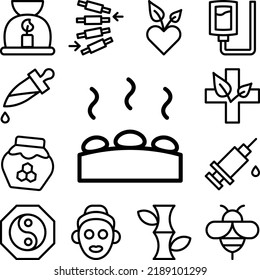 Massage stones hot icon in a collection with other items