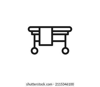 Icono de línea premium de tabla de masaje. Pictograma sencillo de alta calidad. Iconos modernos de estilo de contorno. Ilustración vectorial de trazo sobre un fondo blanco. 