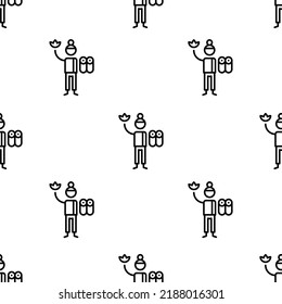 massage therapist icon pattern. Seamless massage therapist pattern on white background.