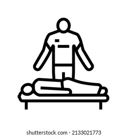 massage therapist line icon vector. massage therapist sign. isolated contour symbol black illustration