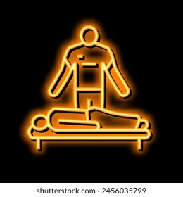 massage therapist neon light sign vector. massage therapist illustration