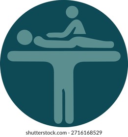 Icono de la terapia de masaje en un logotipo del círculo
