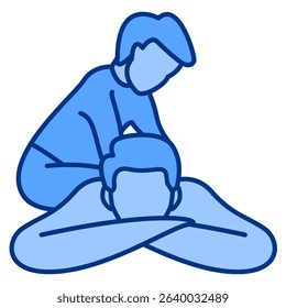 Massage Therapy icon represented by Massage Blue style.