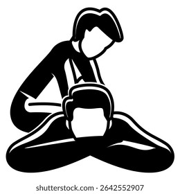Icono de terapia de masaje representado por el estilo de masaje relleno negro.
