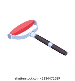 Massage therapy isometric icons composition with isolated image of hand masseur vector illustration