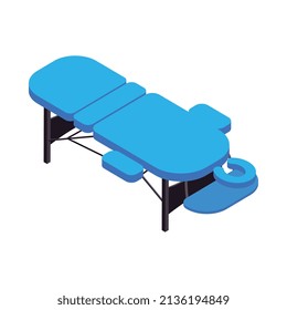 Ikonenzusammensetzung der Massagetherapie mit isoliertem Bild der klappbaren Tabelle, Vektorgrafik