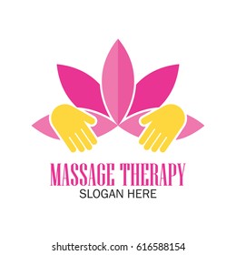massage therapy logo with text space for your slogan / tagline, vector illustration