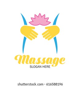 massage therapy logo with text space for your slogan / tagline, vector illustration