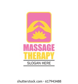 massage therapy logo with text space for your slogan / tagline, vector illustration