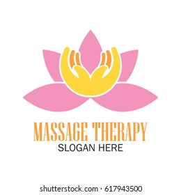 massage therapy logo with text space for your slogan / tagline, vector illustration
