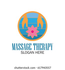 massage therapy logo with text space for your slogan / tagline, vector illustration