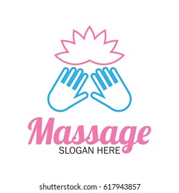 massage therapy logo with text space for your slogan / tagline, vector illustration