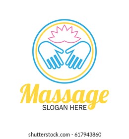 massage therapy logo with text space for your slogan / tagline, vector illustration