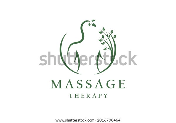 Massage Therapy Logo Woman Vector Illustration Stock Vector Royalty