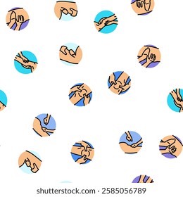 massage therapy relaxation vector seamless pattern thin line illustration