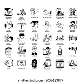 Massage Therapy , Thin Line and Pixel Perfect Icons