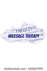 Massage Therapy word cloud. Wordcloud made with text only.