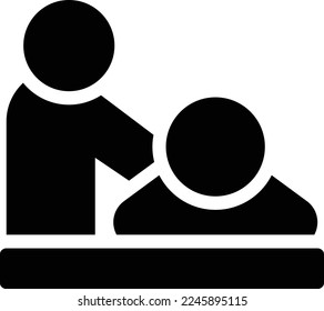 ilustración de vector de masaje en un fondo transparente. Símbolos de calidad superior. Iconos vectoriales de glifos para diseño de conceptos y gráficos. 
