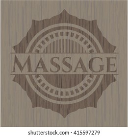 Massage wood icon or emblem
