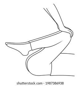 Massage. Yumeiho therapy line. Instructions for performing massage techniques, stretching of the muscles of the lower back and pelvis. Simple vector illustration for physical therapy guidelines