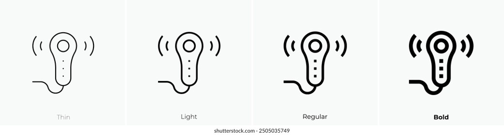 massager icon. Thin, Light Regular And Bold style design isolated on white background