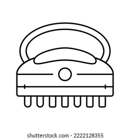 masajeador spa salón accesorio vector de icono de la línea de accesorios. señal de accesorio del salón de spa de masaje. símbolo de contorno aislado ilustración negra