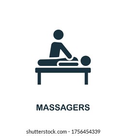 Massagesymbol. Einfaches Element aus der Traumarehabilitationssammlung. Kreative Massagesymbol für Webdesign, Vorlagen, Infografiken und mehr