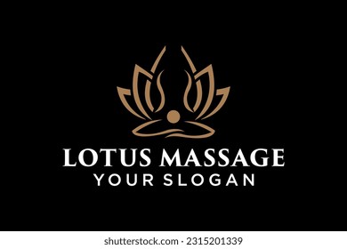 Massages and Lotus Flower Logo Design - Shutterstock ID 2315201339