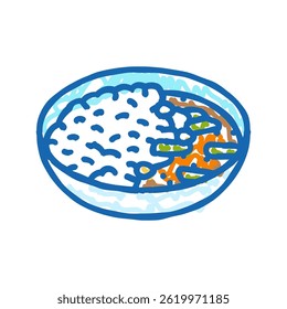 massaman curry thai cuisine doodle icon sketch vector. massaman curry thai cuisine sign. isolated symbol illustration